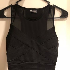 Black Mesh Crop top